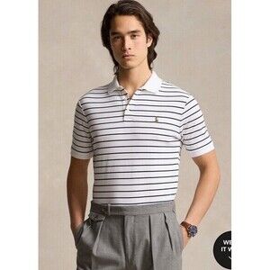 Polo Ralph Lauren Men's Classic-Fit Soft Cotton Shirt Sz L White French Navy